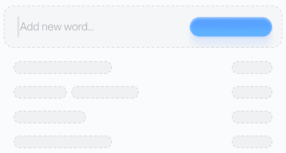 Aqua custom dictionary interface