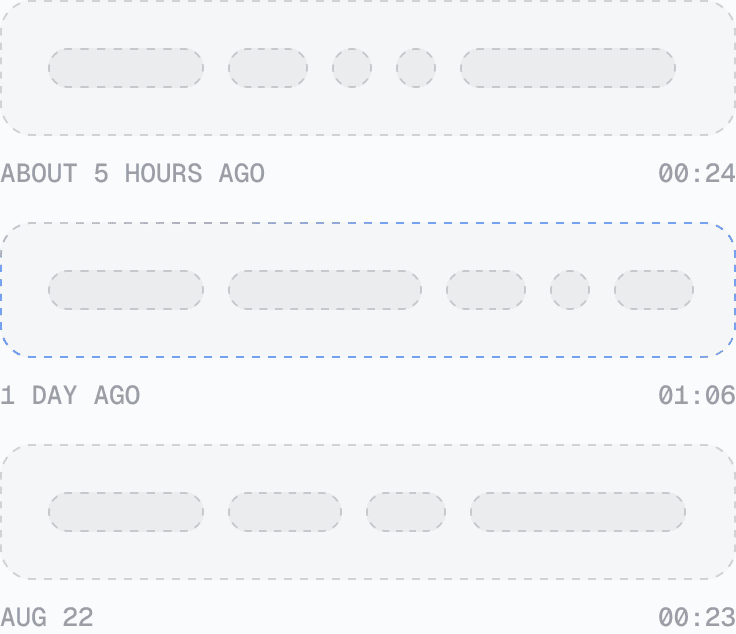 Aqua private transcript history interface