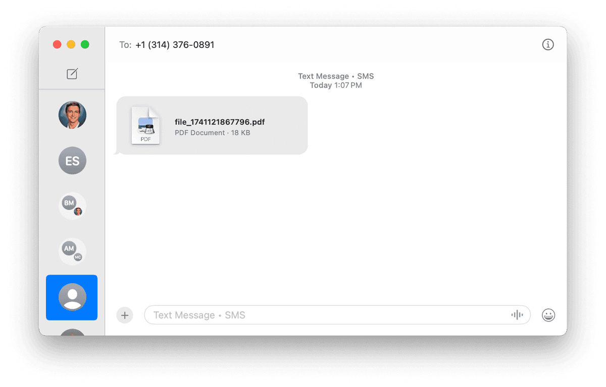 iMessage interface