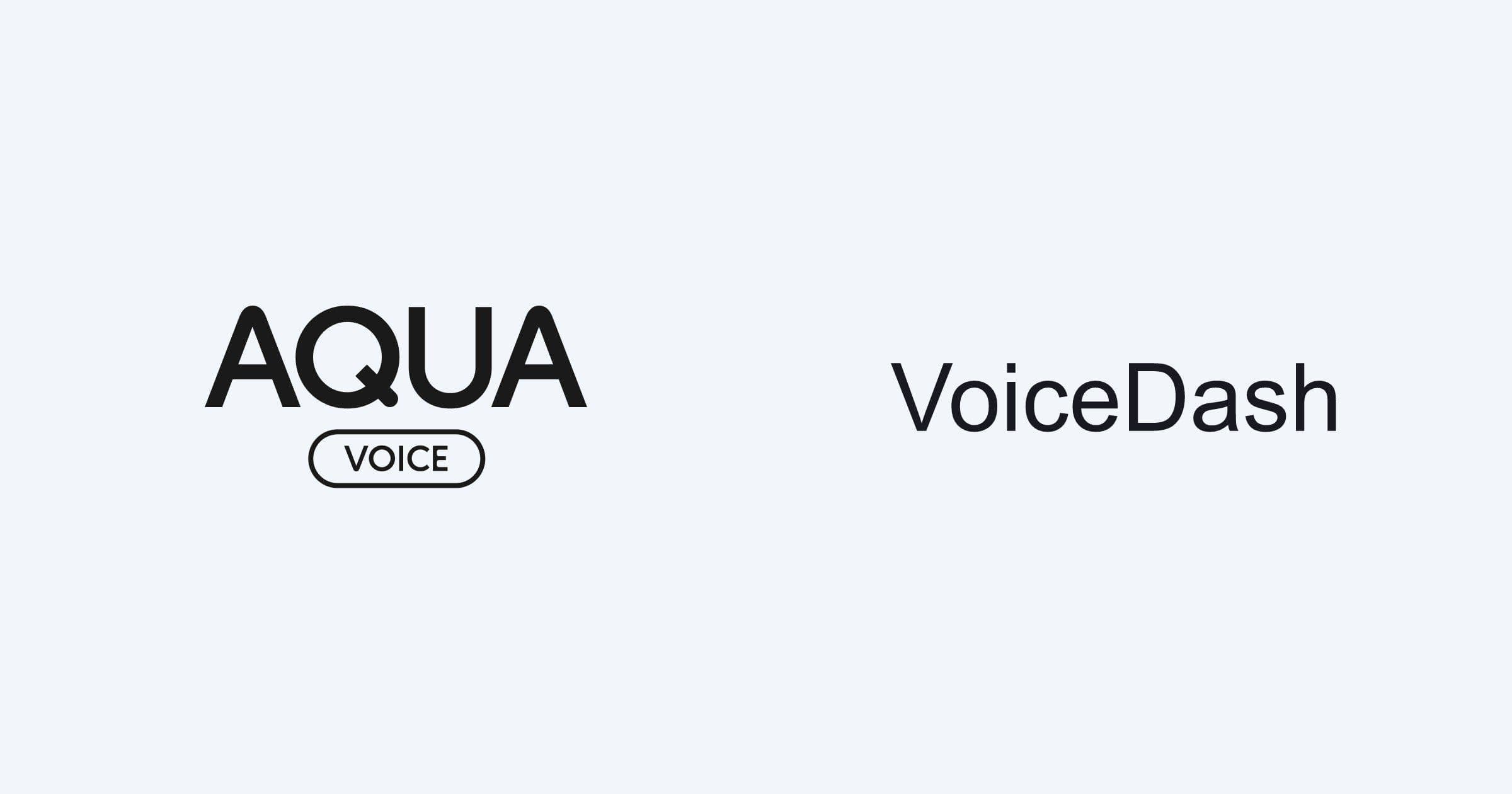 Aqua Voice and VoiceDash comparison preview